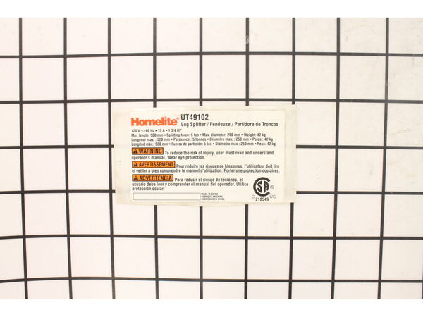 9872841-1-M-Homelite-099077005900-Data Label