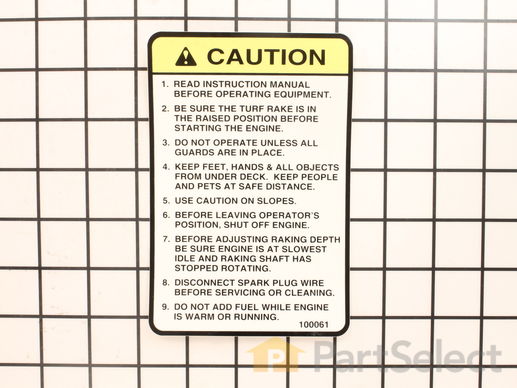 9875430-1-M-Classen-100061-Decal,"Caution - Operating Instructions"