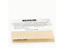 Nameplate, Service – Part Number: 4103710-S