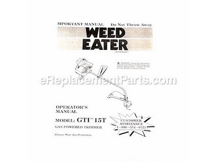 9970654-1-M-Weed Eater-530081859-Operator's Manual Model GTI 15T