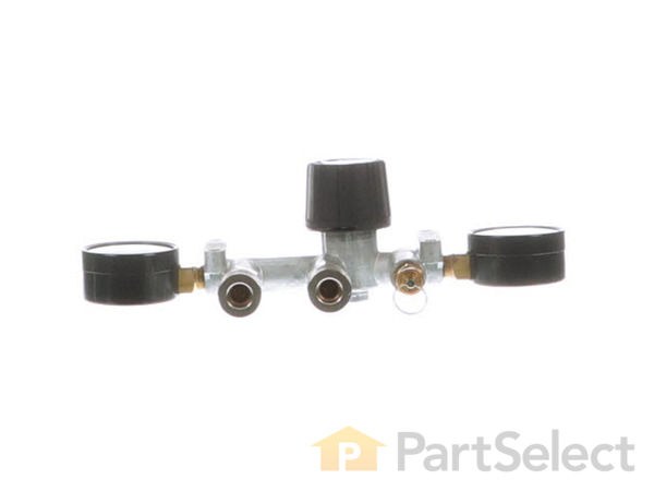 10054150-1-S-Campbell Hausfeld-WL024501AV-Manifold Assembly-Ridgid Gauges 360 view