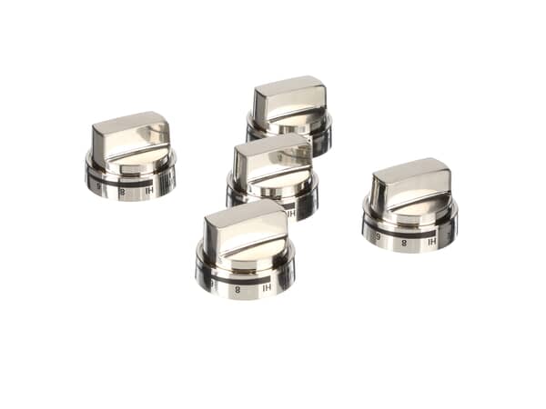 3618293-1-S-LG-AGM73689604-Knob Kit of 5 - Stainless Steel 360 view