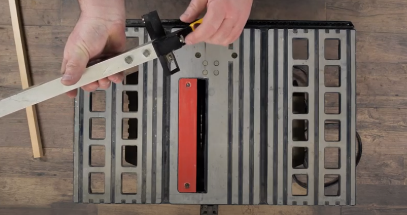 Table saw fence adjustments.
