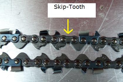 Skip-Tooth Chainsaw Chain