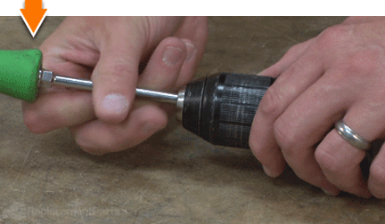 Remove the chuck retaining screw