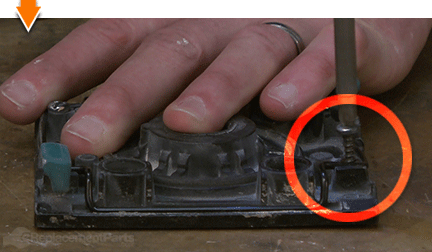 Remove pad lever screw