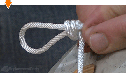 tie a temporary knot in the rope