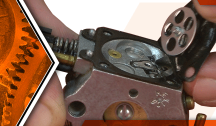 Rebuilding the carburetor on a Ryobi trimmer