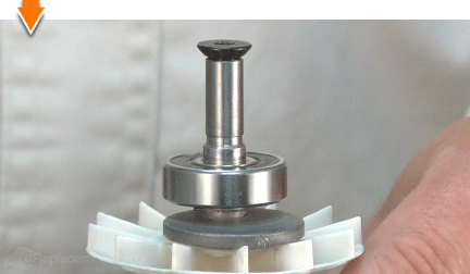 Place the pad support screw in the spindle