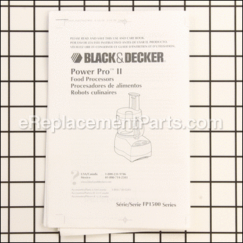 Owners Manual - OM-FP1500:Black and Decker