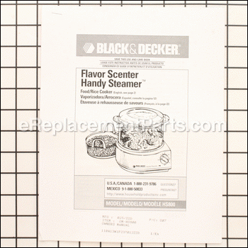 Owners Manual - OM-HS800:Black and Decker