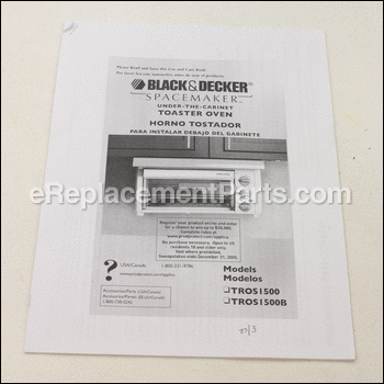 Owners Manual - OM-TROS1500:Black and Decker