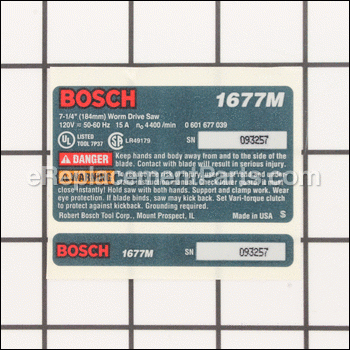 Nameplate - 2610911457:Bosch