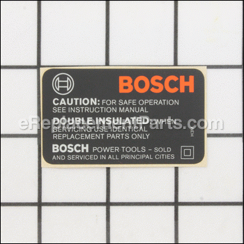 Label (caution) - 1601110916:Bosch