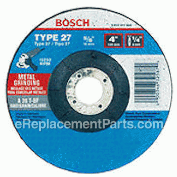 Grinding Wheel - 4-1/2 Diameter, 1/4 Thick, 5/8-11 Arbor - GW27AL451:Bosch
