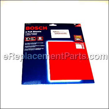 Sandpaper Sheets - 5 Pack, 80 Grit, 9 X 11 - SS1R080:Bosch