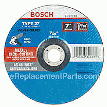 Grinding Wheel - 4-1/2 Diameter, .045 Thick, 7/8 Arbor - TCW27C450:Bosch