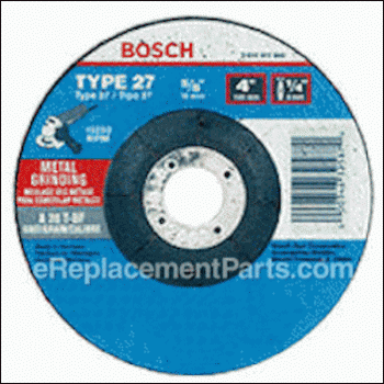 Grinding Wheel - 4-1/2 Diameter, 1/4 Thick, 5/8-11 Arbor - GW27C451:Bosch