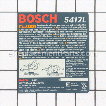 Nameplate - 2610924733:Bosch