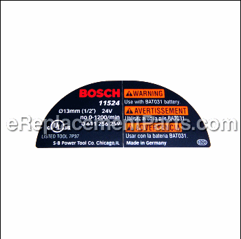 Warning Plate - 1611110A88:Bosch