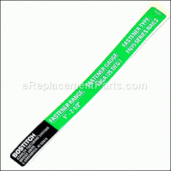Label,fastener Spec.'s (n62 - 110742:Bostitch