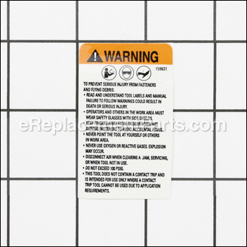 Label,warning - 159831:Bostitch