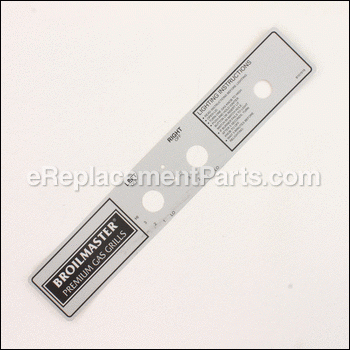 Control Panel Label - B101518:Broilmaster