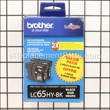 High Yield Black Ink Cartridges - LC652PKS:Brother