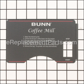 Decal, Bunn - Coffee Grinding - 39956.0000:BUNN