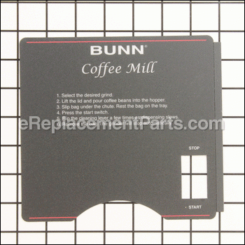 Decal, Bunn - Coffee Grinding - 39957.0000:BUNN