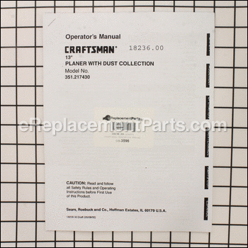 Operators Manual - 18236.00:Craftsman