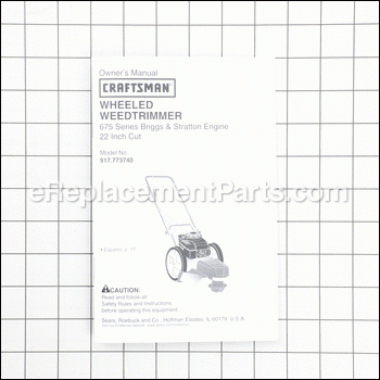 Owners Manual - 917417380:Craftsman