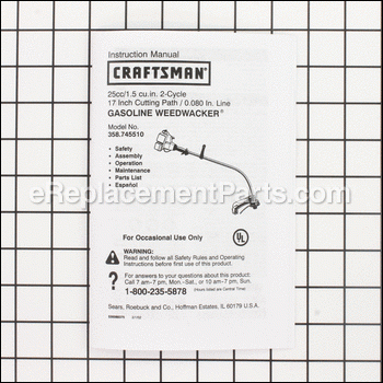 Operators Manual - 530088375:Craftsman