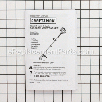 Operators Manual - 530165093:Craftsman
