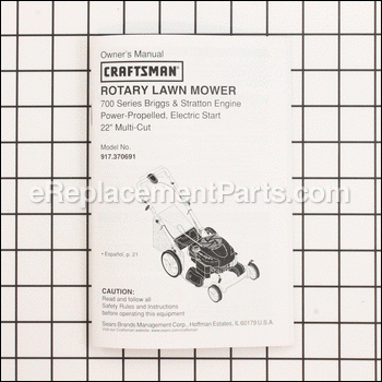 Owners Manual - 917439632:Craftsman