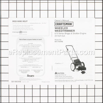 Owners Manual - 581980996:Craftsman