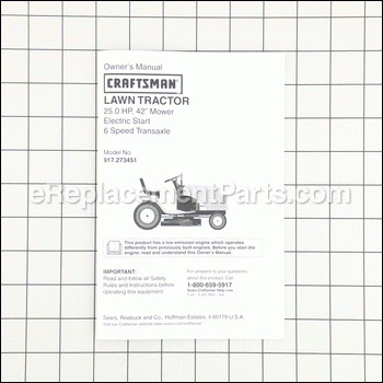 Owners Manual - 917187385:Craftsman
