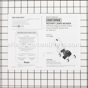 Owners Manual - 917431955:Craftsman