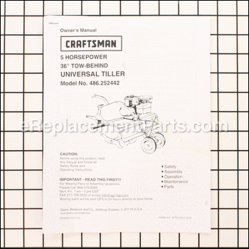 Tiller Owners Manual - 48792:Craftsman