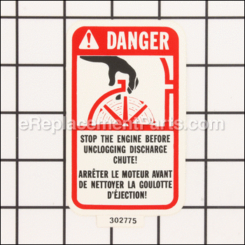 Danger Decal - 302775MA:Craftsman
