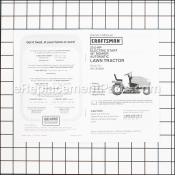 Owners Manual - 917174189:Craftsman