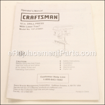 Owners Manual - X4K5:Craftsman