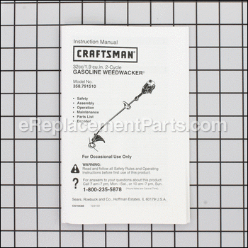Operators Manual - 530164388:Craftsman