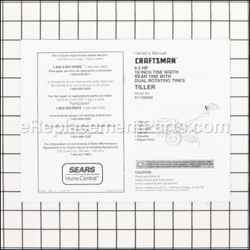 Owners Manual - 165984:Craftsman