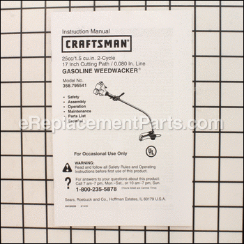 Operators Manual - 530163229:Craftsman
