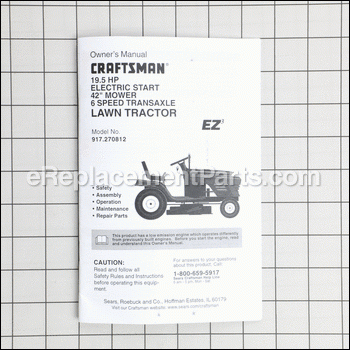 Owners Manual - 917168779:Craftsman