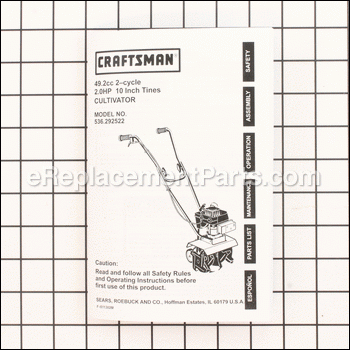 Instruction Manual - F-011302M:Craftsman