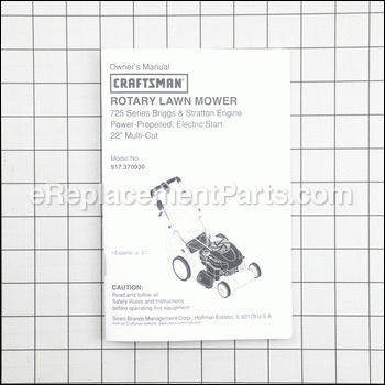 Owners Manual - 917446718:Craftsman