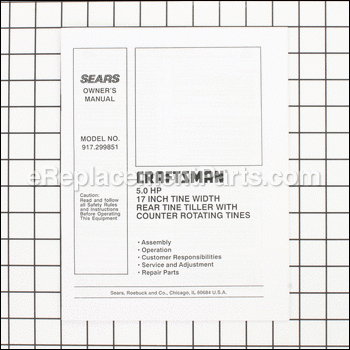 Owners Manual - 917137408:Craftsman