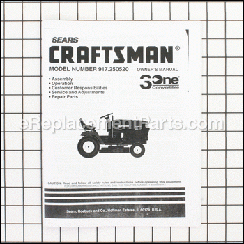 Owners Manual - 917146409:Craftsman